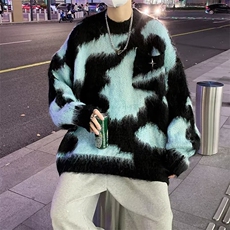 扎染毛衣男女秋冬设计感小众宽松慵懒风软糯针织衫上衣服M945-P58，男装针织衫/毛衣，星座1008-1