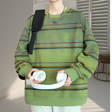 条纹卫衣男青年春秋长袖青少年休闲宽松学生打底衫WY3325-P55，男装T恤，星座1105-3