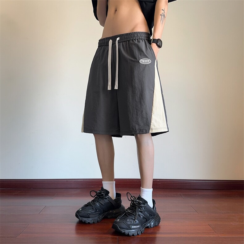 ！2026夏季男士拼接撞色短裤速干冰丝五分裤中裤DK298特P25,男装牛仔裤,电商B220