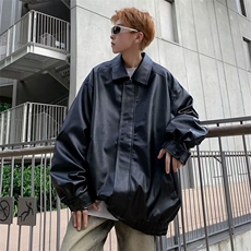 A751-P67美式复古pu皮夹克男2023秋季新款潮牌机车服宽松外套，男装夹克，星座512-6