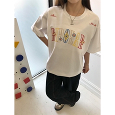网图有货夏季民族图腾锁链刺绣宽松短袖t恤男女情侣上衣A506-P35，男装T恤，星座1505