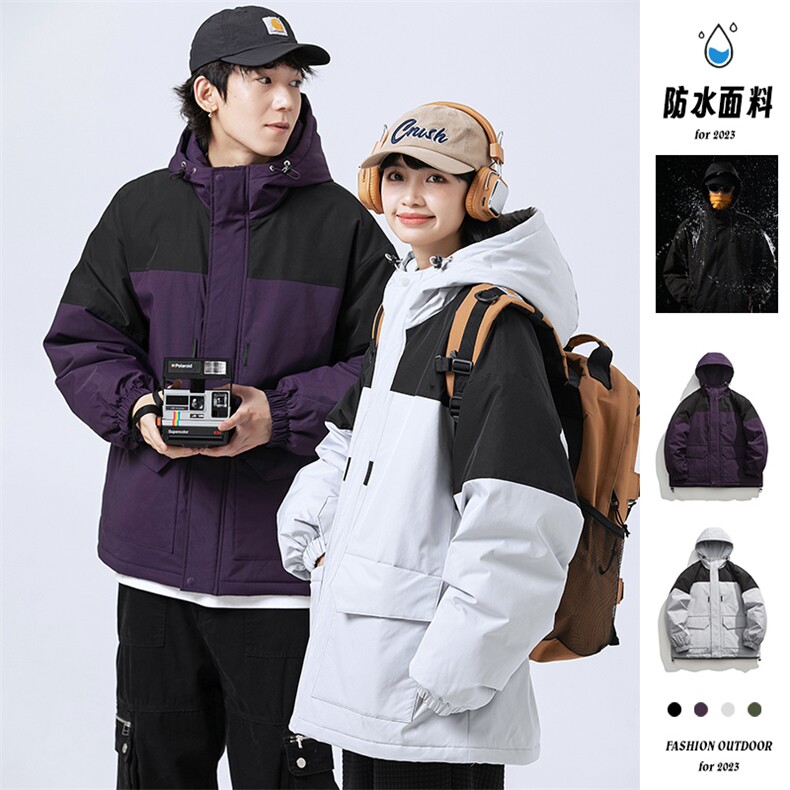 新款港风棉服大口袋宽松时尚港风青少年棉袄外套MY9305-1P-95,男装棉衣,电商A128