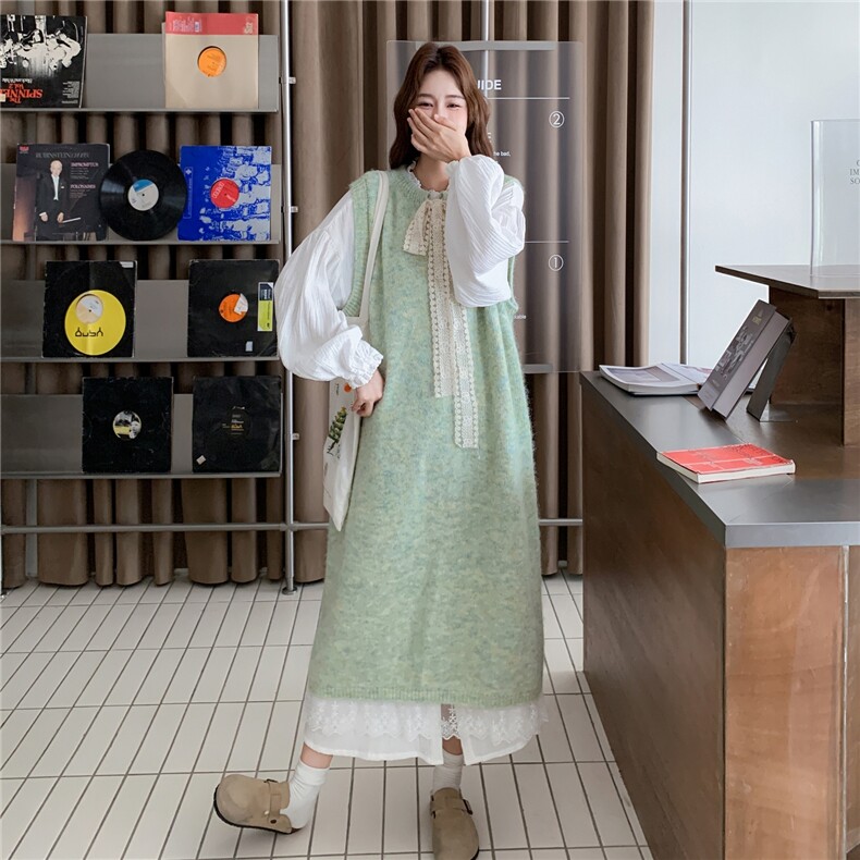 甜美蝴蝶结罩衫白色连衣裙套装女春秋2025新款法式温柔风流行爆款,女装套装/套裙,2C217