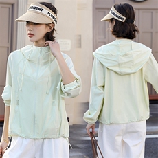 现货薄款透气轻薄连帽开衫多巴胺外穿通勤外套女，女装防晒衣，韩蔻秀