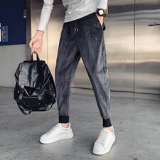灯芯绒裤子男韩版潮流2025秋冬季网红同款纯色休闲裤潮流百搭裤子，男装休闲裤，电商A327