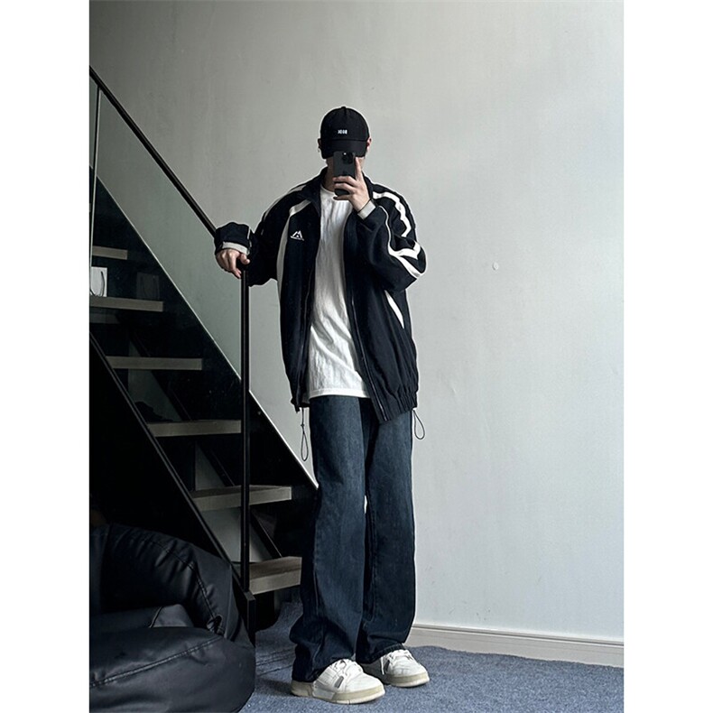 美式hiphop微渐变修身直筒牛仔裤 控价68图片