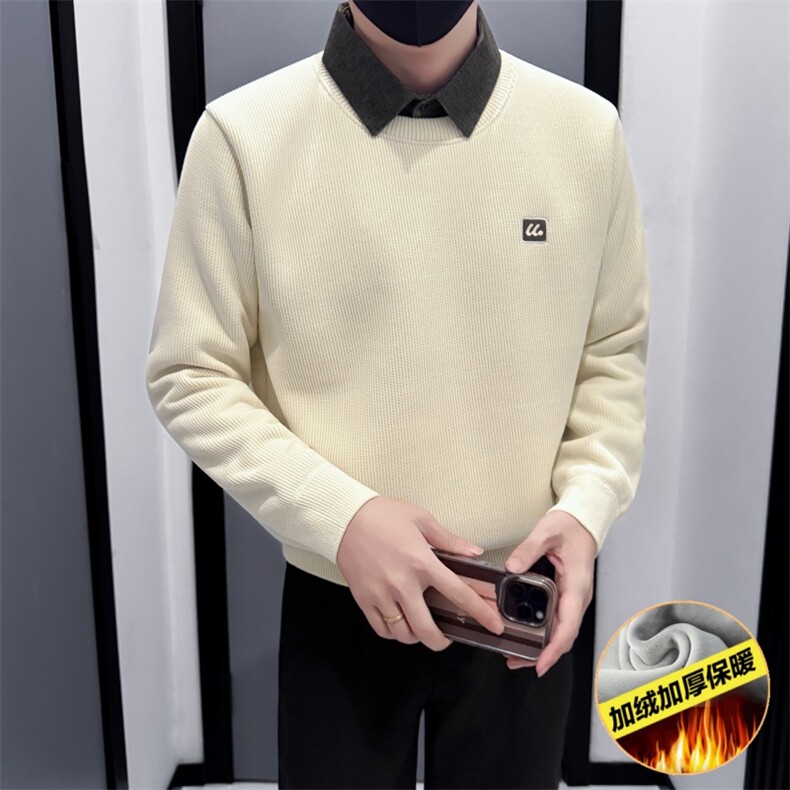 B340WY127加绒P78108店主风小伙风新款拼接刺绣加绒卫衣男,男装卫衣,电商B340