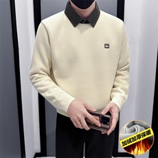 B340WY127加绒P78108店主风小伙风新款拼接刺绣加绒卫衣男，男装卫衣，电商B340
