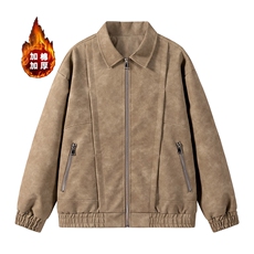 wassuphappy黑色夹克男款春秋季潮流翻领宽松痞帅上衣服休闲外套，男装棉衣，星座109