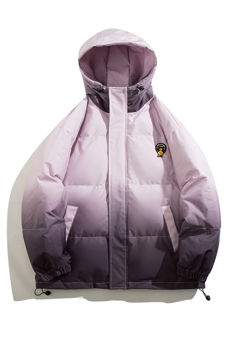 XZ230-1MY01水墨扎染渐变宽松平铺户外机能休闲连帽棉服P128控158,男装棉衣,星座230-1