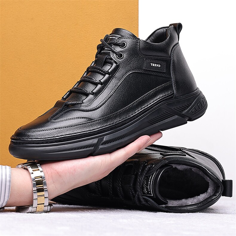 X4479-205头层牛皮棉鞋男冬季休闲鞋羊毛加绒高帮皮鞋，男鞋靴子，星座1407-3