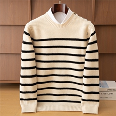 2025年秋季圆时尚百搭通勤简约休闲男款，男装羊毛衫，狄美羊绒