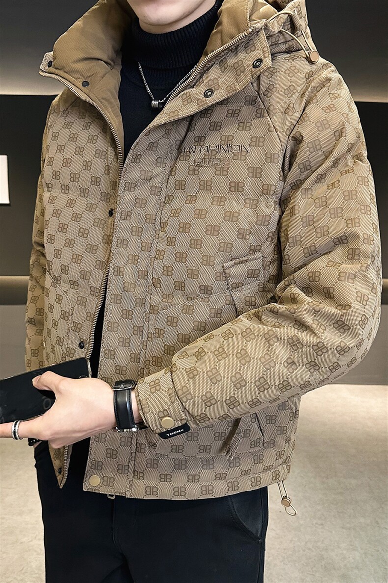 男休闲连帽羽绒服花纹面料面包服A329-TL8566-P205,男装羽绒服,电商A329