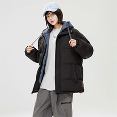 棉衣男三防冬季新款港风宽松连帽假两件加厚棉服914-4-WT08P70，男装棉衣，星座914-4
