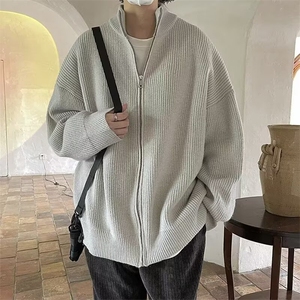 M25-P48 2024开衫拉链毛衣外套立领男女秋冬慵懒高级休闲宽松图片