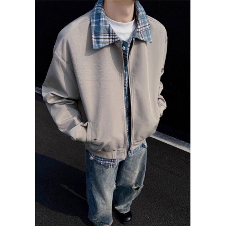 假两件外套男2025春季拼接撞色宽松cleanfit飞行服夹克JY206,男装夹克,星座1116A（原606A-3）