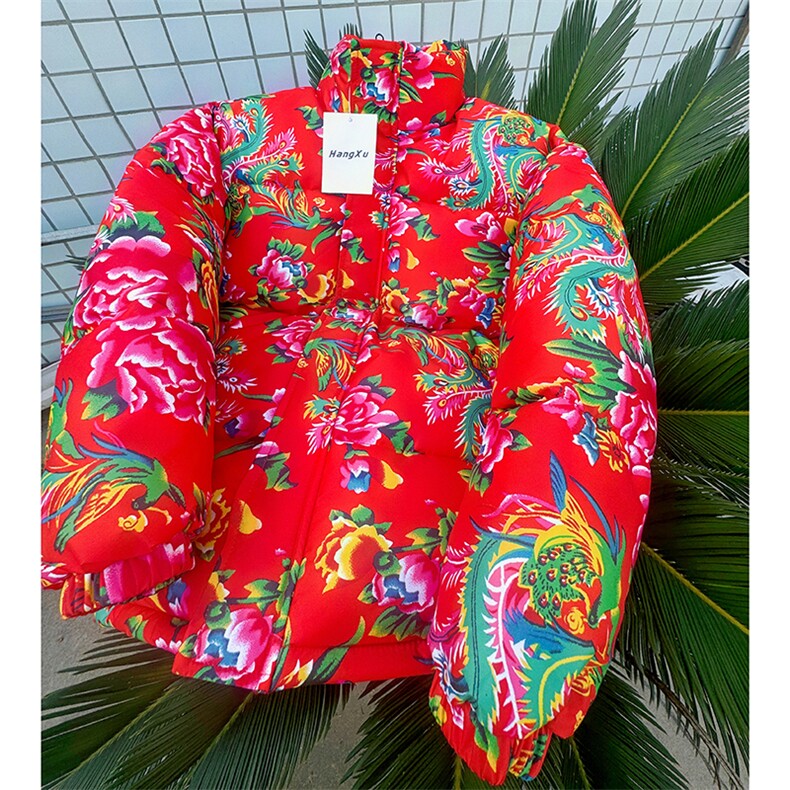 MY203男女休闲风东北大花加厚保暖防寒棉衣外套棉服棉袄团队,男装棉衣,星座115A(原星座507）