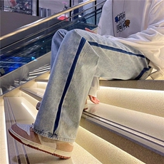 牛仔裤男夏季潮大码休闲裤子高街设计感裤子KJ15P42，男装牛仔裤，星座1116-2