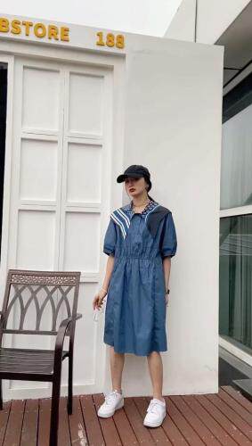 方巾连衣裙，女装连衣裙，洣琳萱