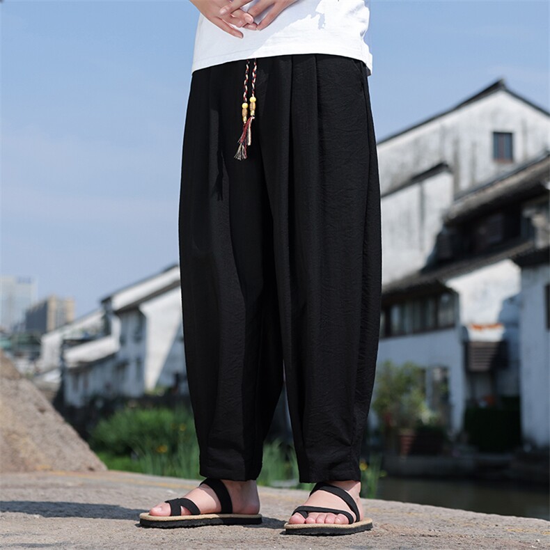 2026春夏新款风棉麻男装休闲裤透气中式亚麻哈伦裤K185-P55,男装休闲裤,电商B277(原6028)