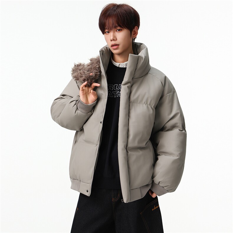 新款冬季羽绒立领PU皮棉服棉袄韩版宽松外套A436-2522-P80,男装棉衣,电商A436