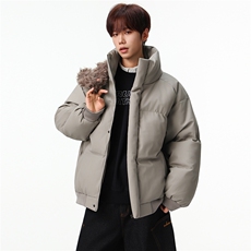 新款冬季羽绒立领PU皮棉服棉袄韩版宽松外套A436-2522-P80，男装棉衣，电商A436
