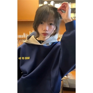 2025春季短款百搭帽子印花潮牌连帽卫衣 D328-WW01-P58图片