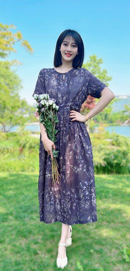 纯苎连衣裙小衫裤子裙子衬衣 时尚风 风淑女风休闲风，女装连衣裙，川哲