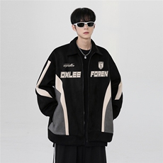 2025美式复古外套男春夏鹿皮绒翻领夹克上衣jk308-p68，男装夹克，电商C307