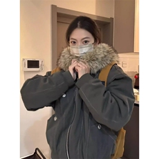 潮美式座山雕棉服女冬季cleanfit设计感短款加绒加厚派克服棉衣，男装棉衣，星座506A