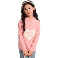 新款儿童羊毛衫男童女童加厚保暖爱心字母图案高领毛衣宝宝秋冬装，童装儿童羊毛衫，乐贝童装