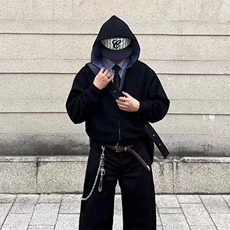 抖音得物高品质二开26春季美式潮牌两面穿连帽卫衣开衫男女外套，女装短外套，电商A443