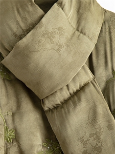 水衣源889款刺绣带围脖短款夹棉棉服外套女图片