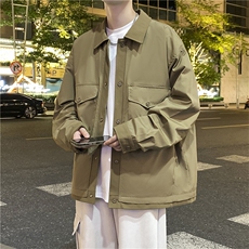 翻领外套秋季2026新款潮牌男装夹克休闲宽松上衣A436-W102-P68，男装夹克，电商A436