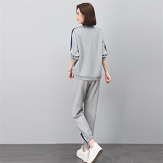 时尚休闲女装套装秋季新款宽松显瘦运动服舒适百搭两件套，女装套装/套裙，悦见她