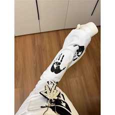 美式高街潮牌痞帅手掌印花白色男女hiphop潮牌炸街微喇长裤，男装休闲裤，四季星座505