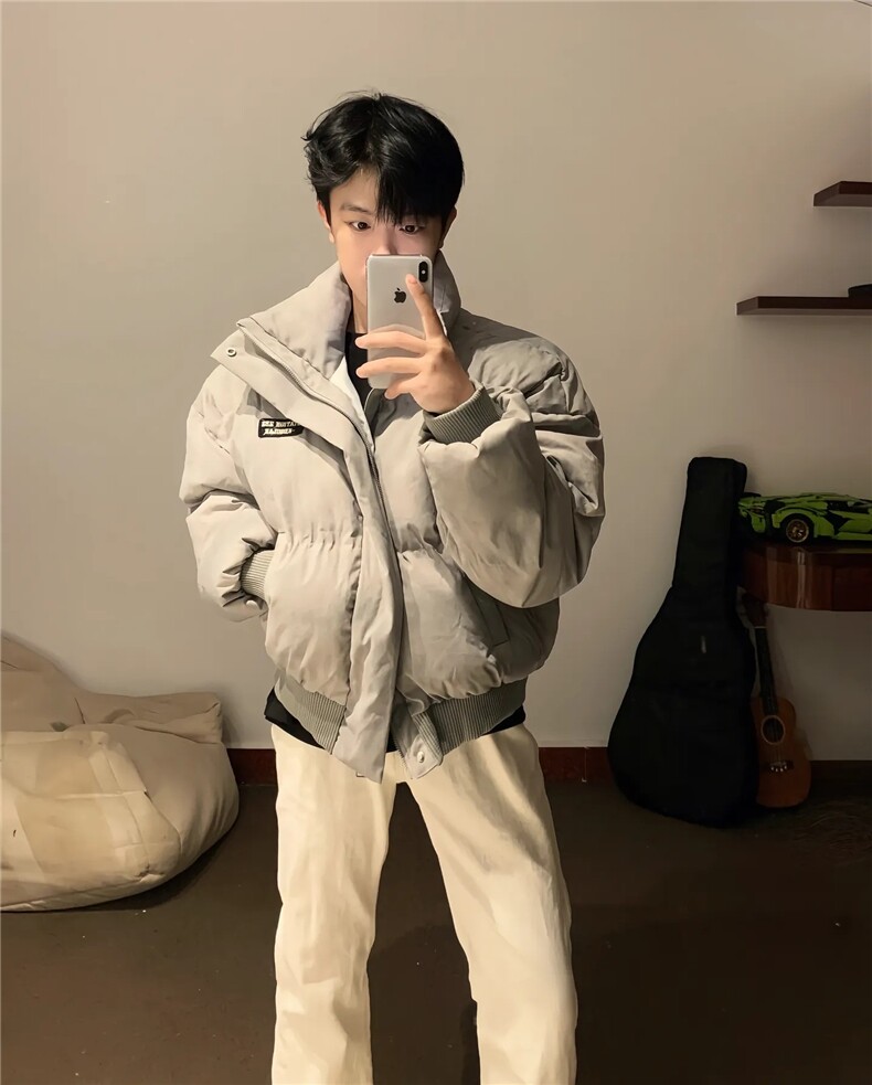 网图现货扎染棉服美式短款面包服男冬季高街廓形棉衣外套P108,男装棉衣,电商C306-1