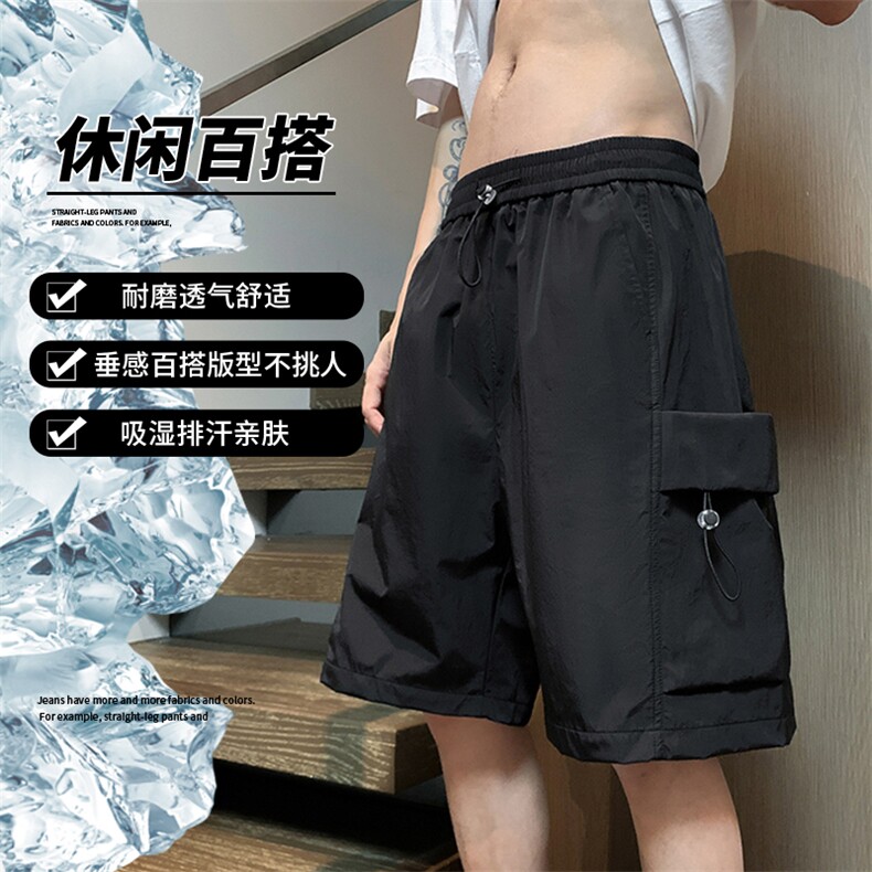 主推夏季工装短裤男宽松工装裤直筒情五分裤A436-6201-P35,男装牛仔裤,电商A436