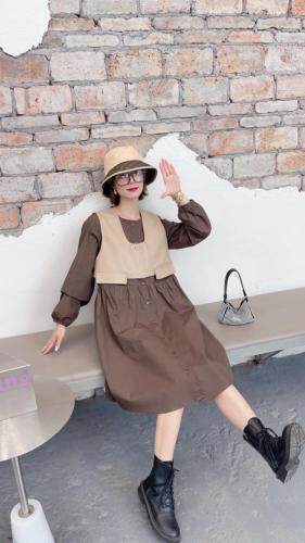 秋装韩版欧式皮马甲两件套，女装马夹，贻思茗