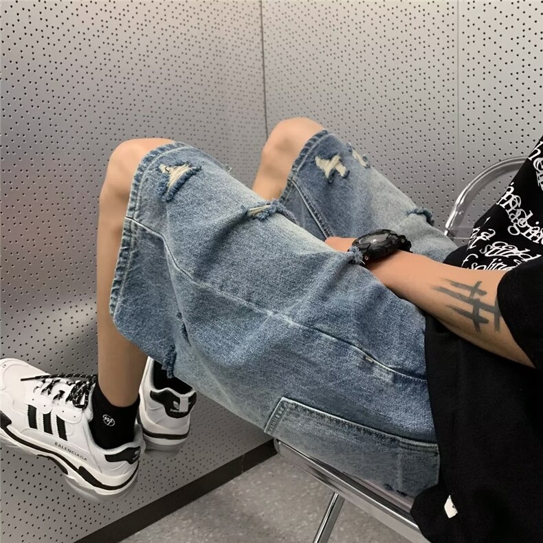 高街水洗牛仔裤男设计感小众拉链裤XK8030P38,男装牛仔裤,星座1116-2
