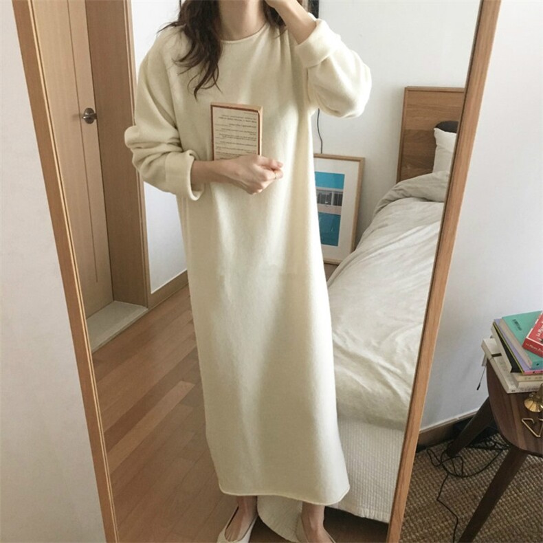中长款毛衣裙羊毛衫秋冬宽松打底针织毛衣连衣裙过膝,女装连衣裙,思途羊绒