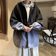 港风山系防水冲锋衣渐变色夹克男：聚酯纤维JK77088P85控128，男装夹克，星座227-7