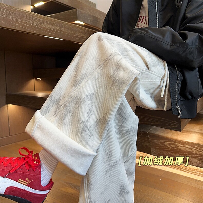 冬季加绒扎染vibe极简抽绳日常百搭款休闲裤5D2136-TP4588,男装卫衣,电商A102