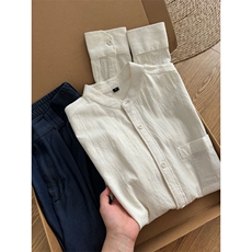 立领纯棉长袖衬衫1302-GC67-P40控68成分100棉，男装衬衫，星座1302