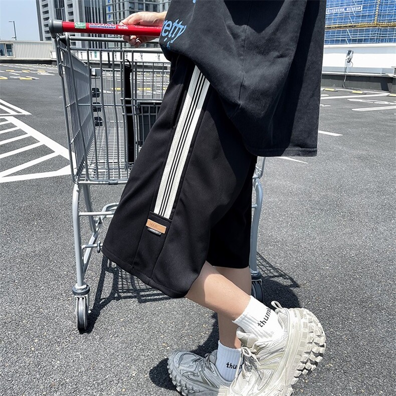 夏季新款短裤外穿男学生美式潮牌宽松休闲运动五分裤图片