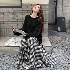 长裙+针织衫两件套时尚套装2C167-872-P170-K238，女装套装/套裙，2C167
