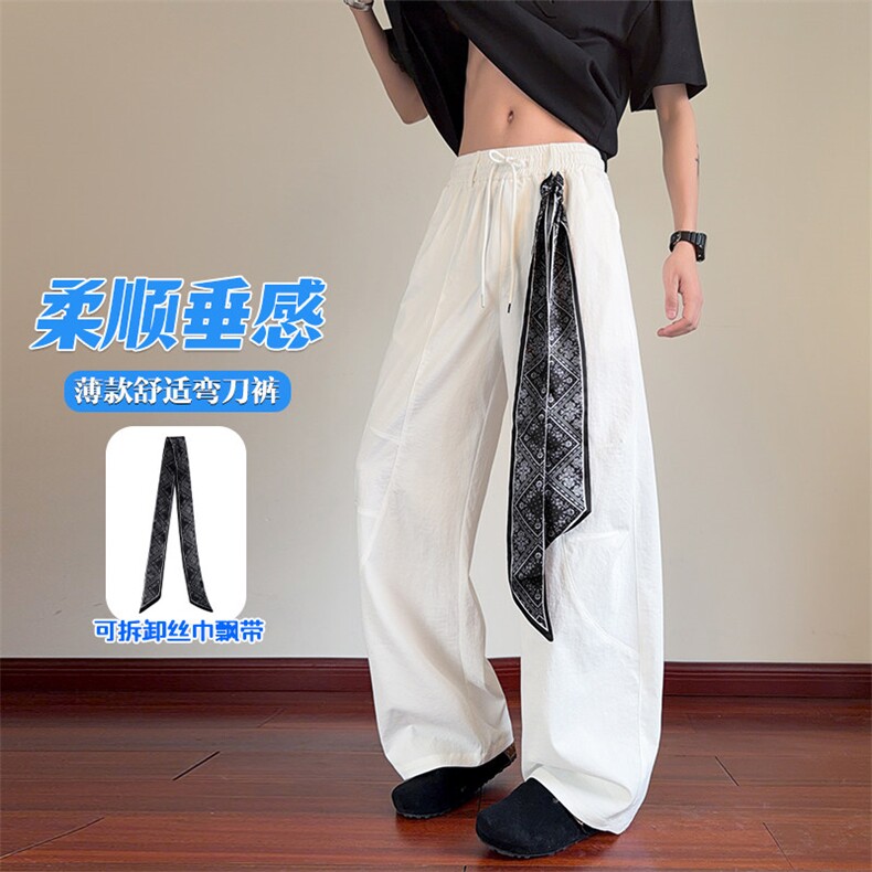 2026夏季【送丝巾飘带】可拆卸休闲弯刀裤K6766特P35建议零售价88,男装休闲裤,电商A001