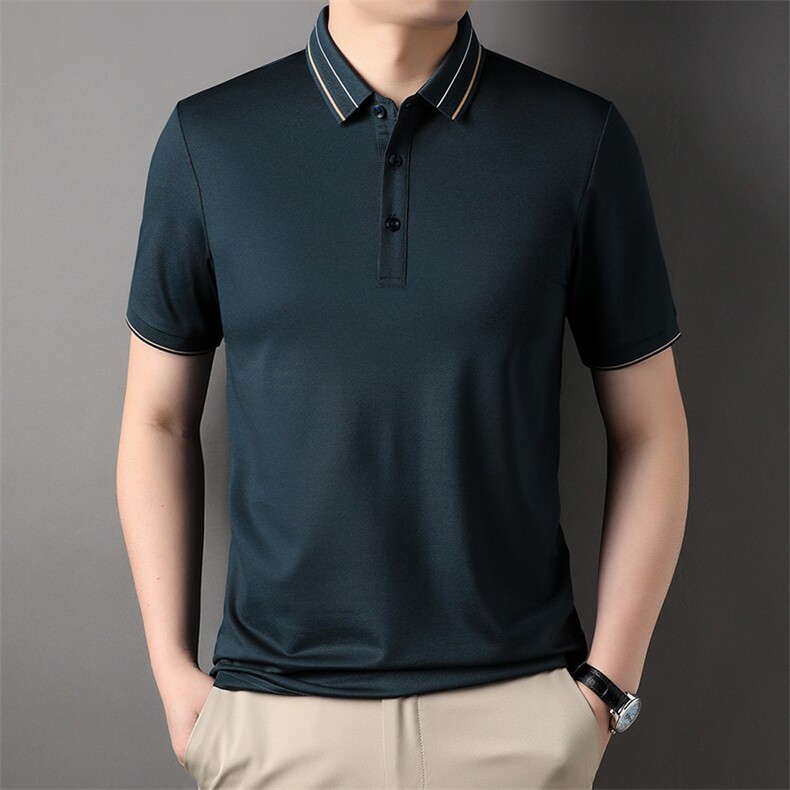 AL5901钱塘2020-3夏季新款男士短袖T恤翻领纯色休闲上衣P52,男装T恤,钱塘207-3