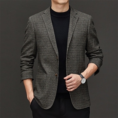 高档外套秋季新款商务单西潮流修身帅气韩版男西装JZ2263-P165，男装西服，星座1105-3