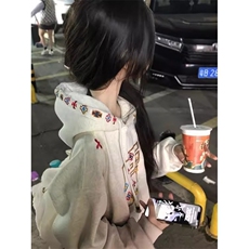 5301-P58原版做工/刺绣魔术贴/后包连帽款卫衣薄款，女装卫衣/绒衫，星座617A-2